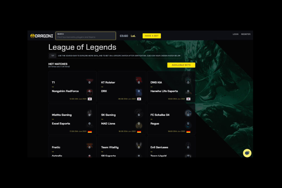 dragoni.gg-launch-esports-betting-site-complete-with-form-analysis-&-team-stats