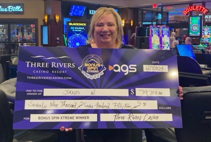 three-rivers-casino-resort-pays-out-over-$1.1-million-in-jackpots-on-ags’-bonus-spin-xtreme-progressive