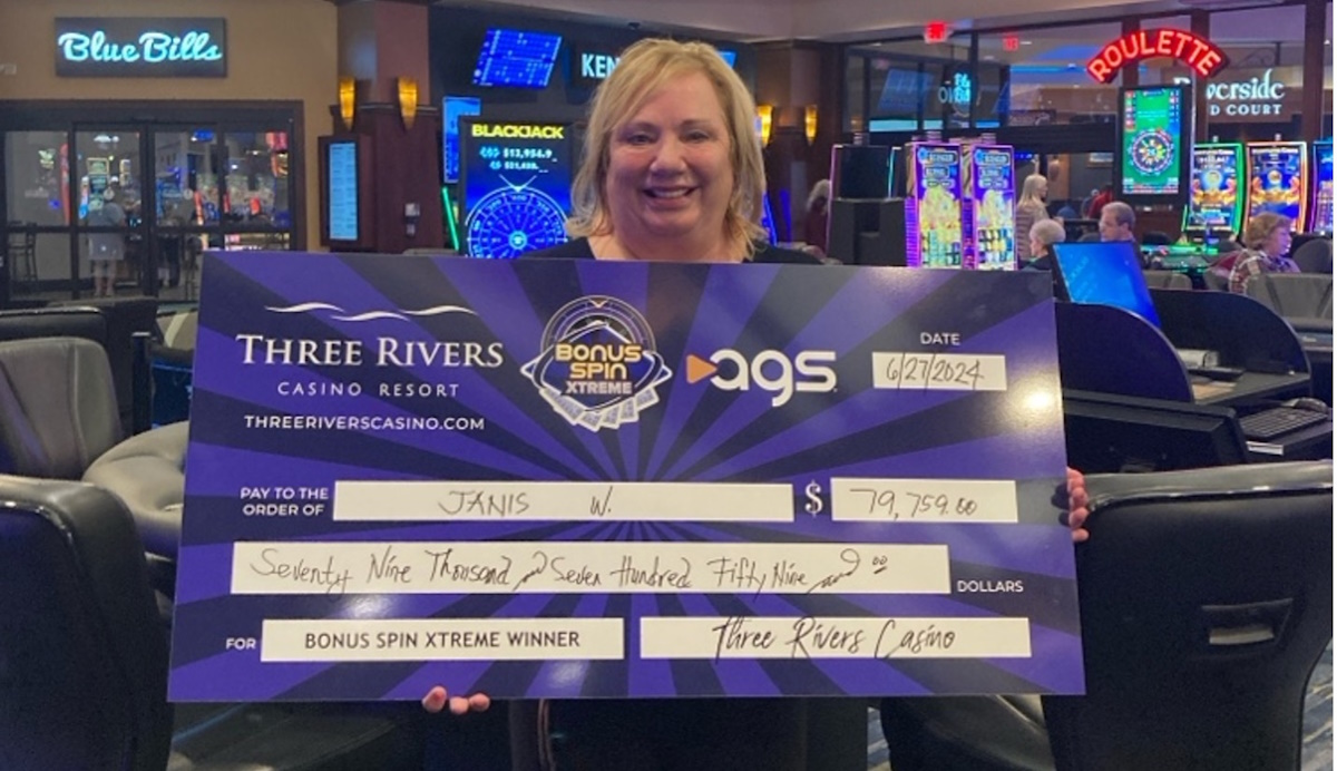 three-rivers-casino-resort-pays-out-over-$1.1-million-in-jackpots-on-ags’-bonus-spin-xtreme-progressive