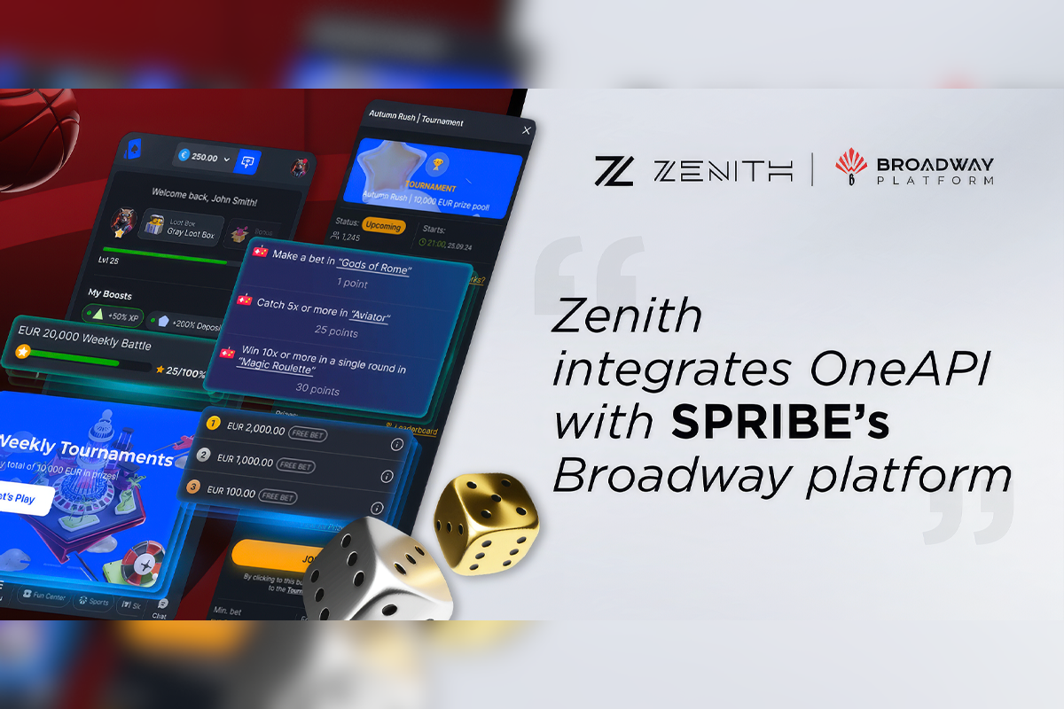 zenith-integrates oneapi with-spribe’s-broadway-platform-to-expand-content-reach